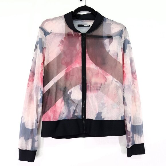 Ultracor Mesh Jacket Size Small Full Zip Sheer Floral Multi Sports Wear - Picture 1 of 12